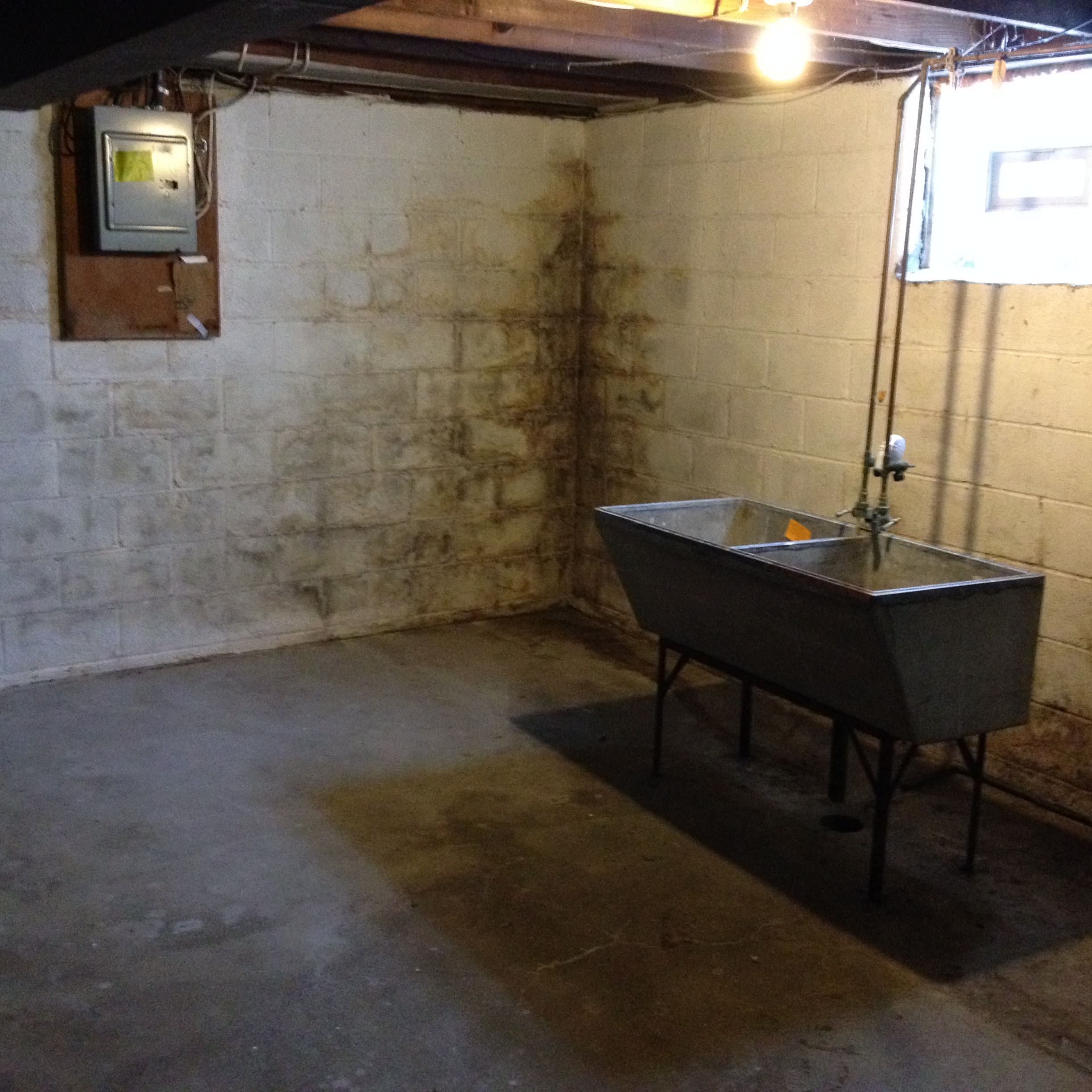 wet utility room in basement Pioneer Basement Solutions