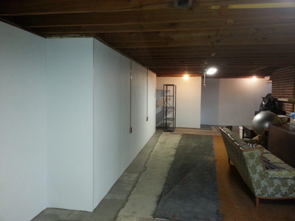 Waterproofing a basement from the inside with waterproof wall panels