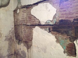 mortar rotting to point of wall shifting & near collapse requiring foundation repair methods