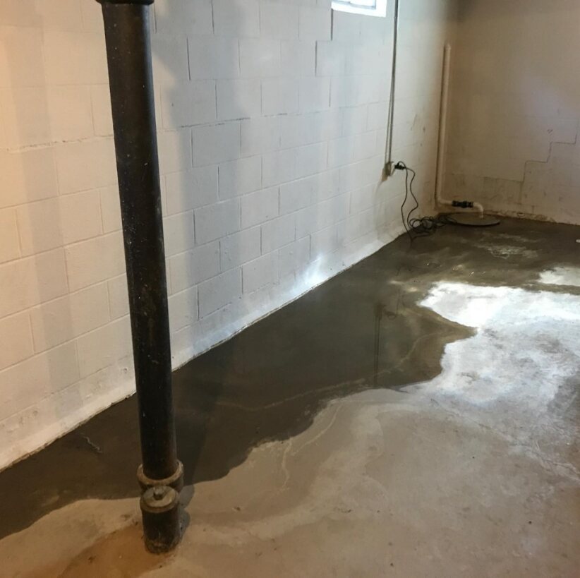 leaking interior basement wall